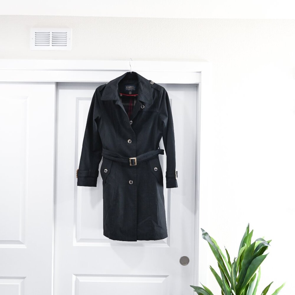 Pendleton Size Xs Black Classic Belted Trench Coa… - image 4